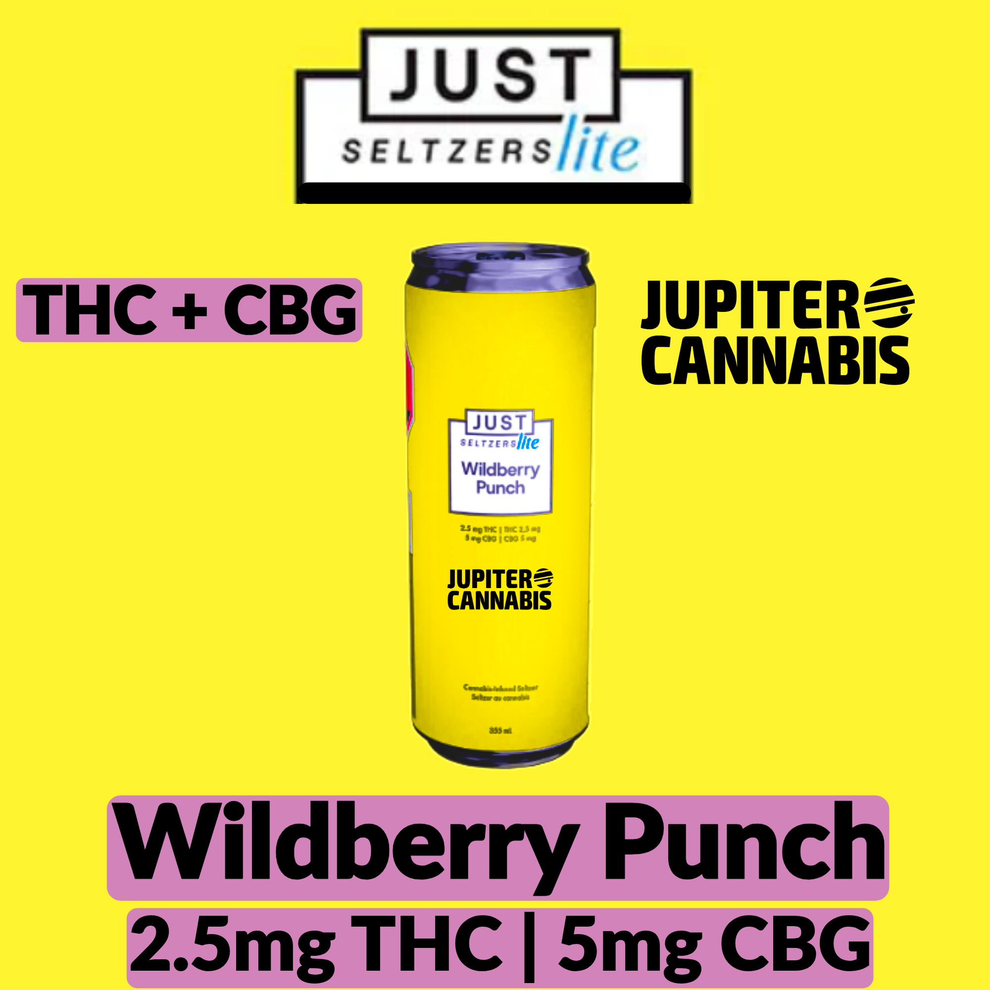 Just Seltzers Lite Wildberry Punch 1:2 THC:CBG