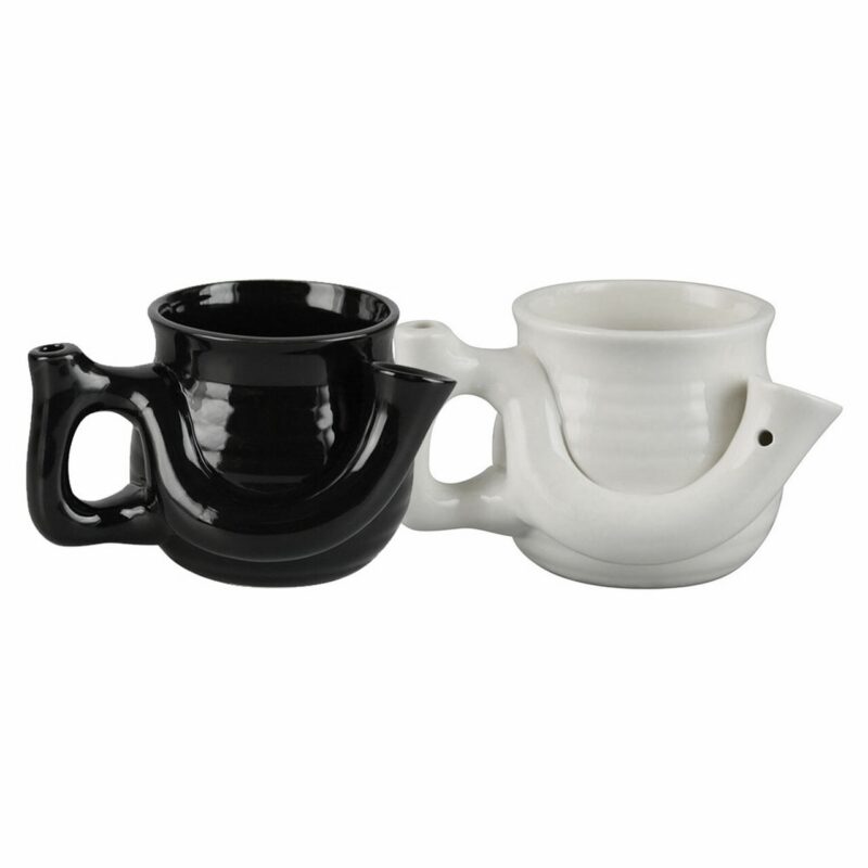 Wake & Bake 16oz Ceramic Pipe Mug – White - Jupiter Cannabis Winnipeg