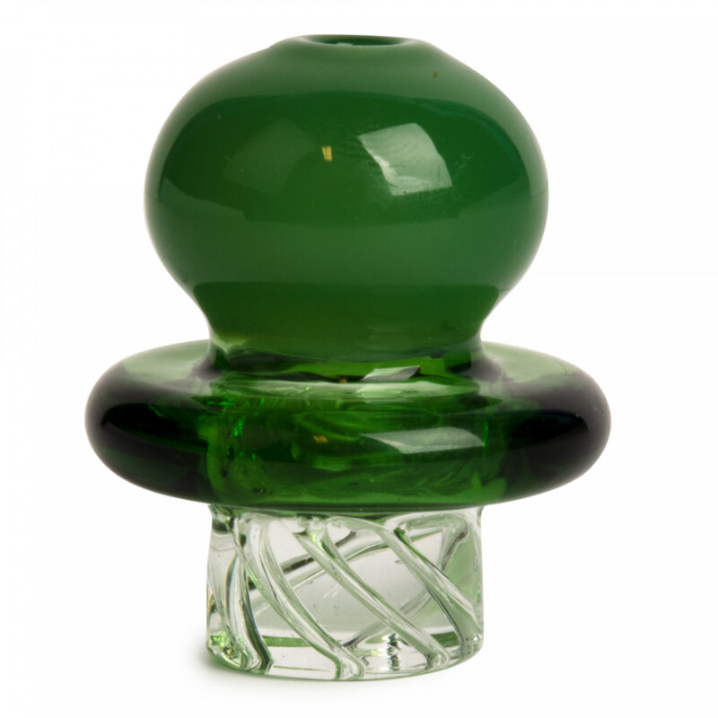 Red Eye Glass Button Whirlpool Carb Cap – Green - Jupiter Cannabis Winnipeg