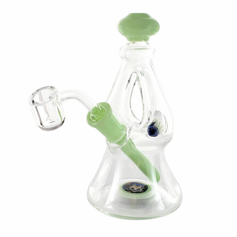 6″ Mini Beaker with Triangular Donut – Blue - Jupiter Cannabis Winnipeg