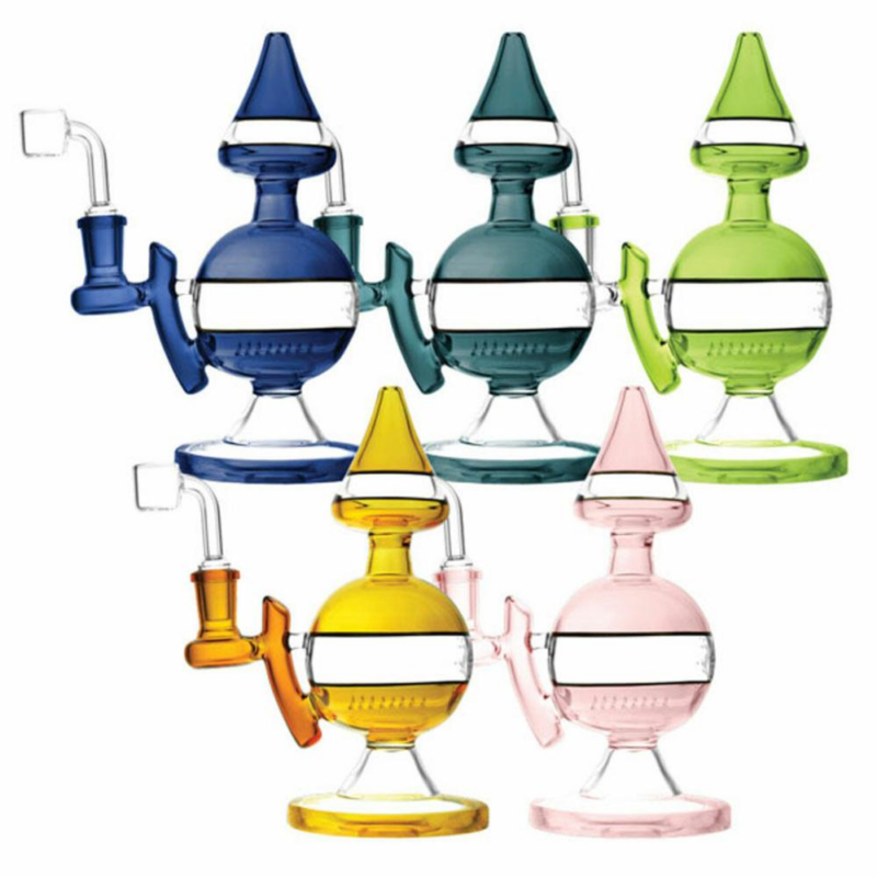Pulsar 7″ Coloured Deco Ball Dab Rig – Amber - Jupiter Cannabis Winnipeg
