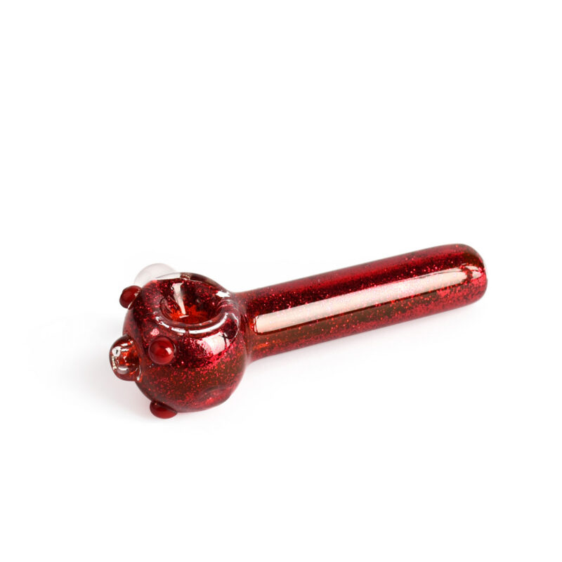Red Eye Glass Sparkle Liquid Hand Pipe – Red - Jupiter Cannabis Winnipeg