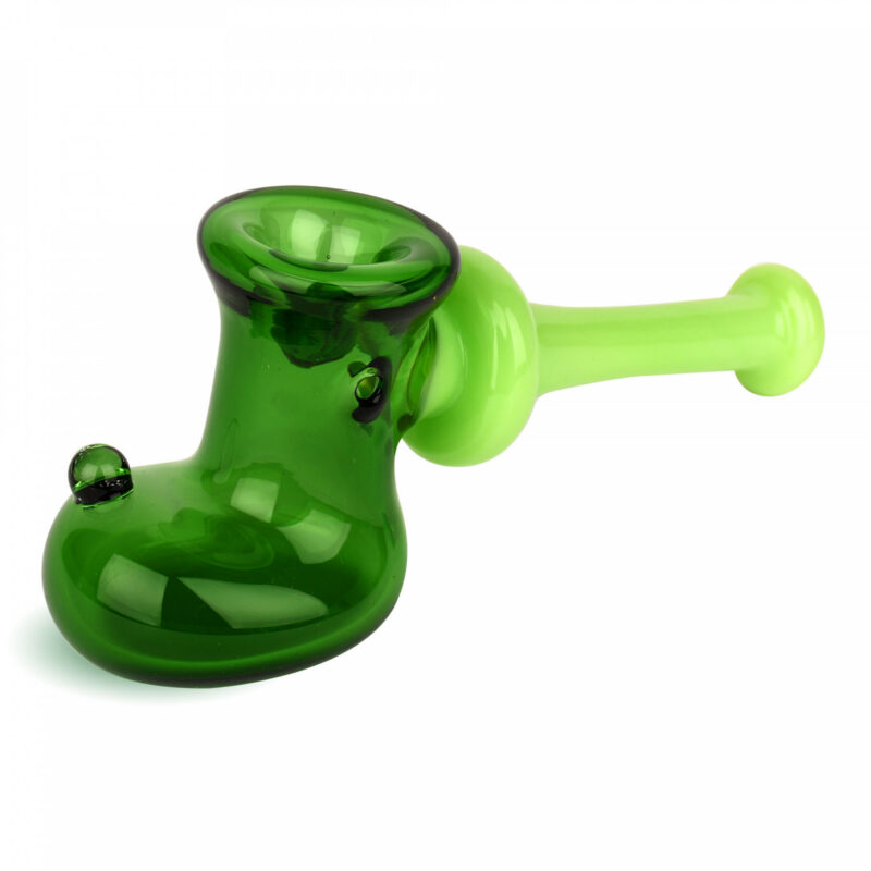 Red Eye Glass 6.5″ Boot Hammer Hand Pipe – Green - Jupiter Cannabis Winnipeg