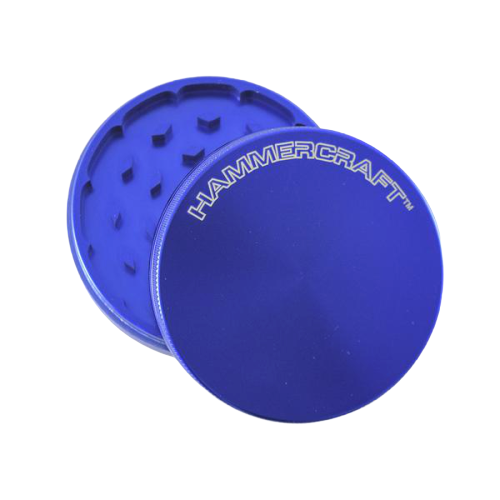 2.5”  HAMMERCRAFT 2 PC Aluminum Grinder – Blue - Jupiter Cannabis Winnipeg