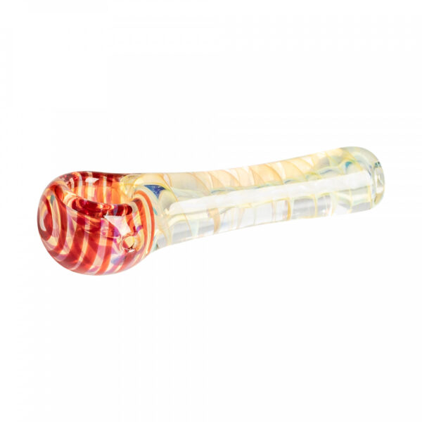 Red Eye Glass Corkscrew Inside-Out Hand Pipe - Jupiter Cannabis Winnipeg