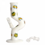 Red Eye Glass 8.5″ Comic Book Goose Neck Concentrate Tube – White - Jupiter Cannabis Winnipeg