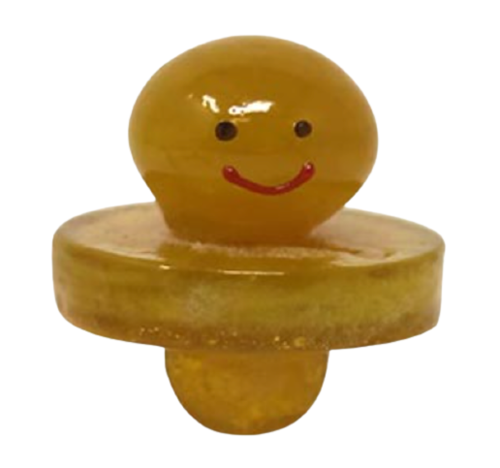 Handmade Small Carb Cap – Yellow Smile - Jupiter Cannabis Winnipeg