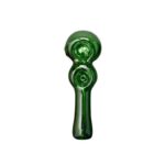 Red Eye Glass 4.5″ Twice Baked Hand Pipe W/2 Bowls and Ash Catcher Mouthpiece – Green - Jupiter Cannabis Winnipeg