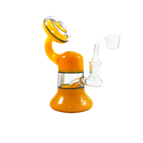 Red Eye Glass 7″ Orpheum Concentrate Bubbler – Jade Yellow - Jupiter Cannabis Winnipeg