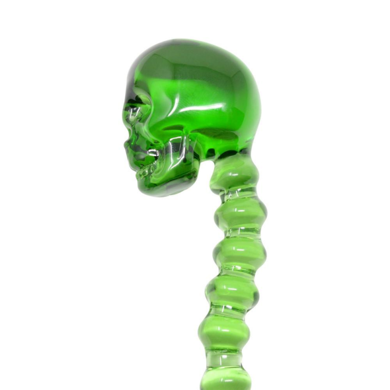 5” Glass Skull Dabber – Green - Jupiter Cannabis Winnipeg