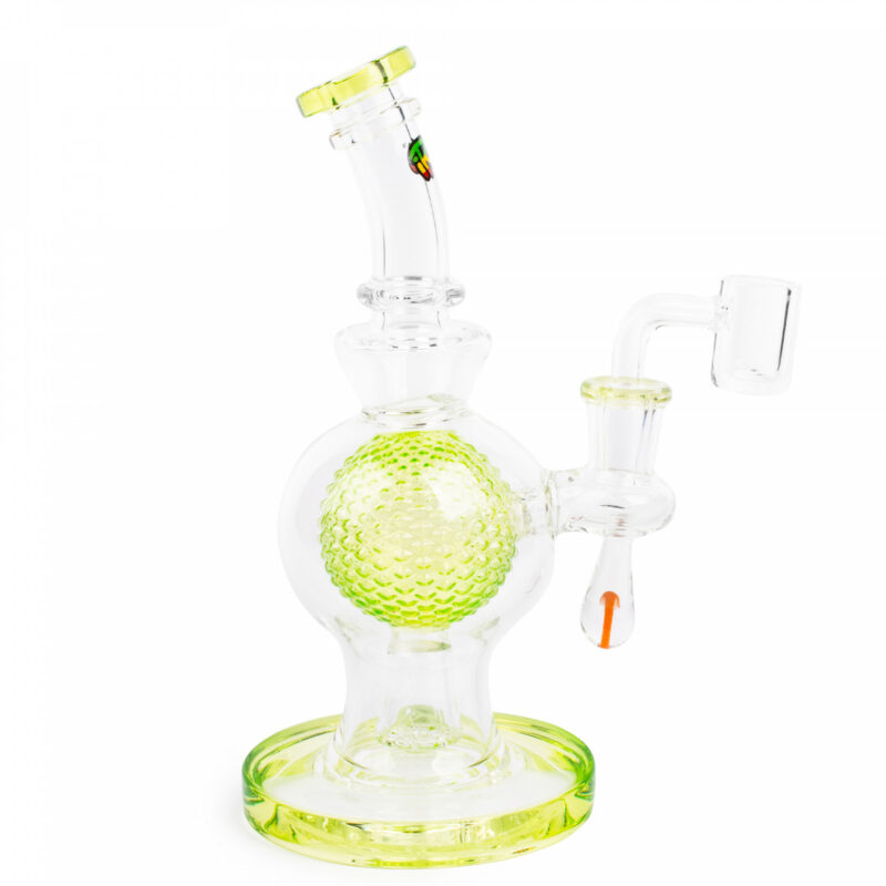 IRIE 7″ Aquatex Ball Rig W/ Mushroom Marble – Slyme - Jupiter Cannabis Winnipeg