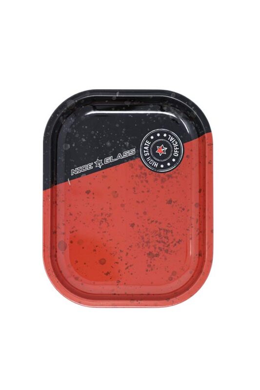 Nice Glass- Red & Black Mini Rolling Tray 7″ x 5″ – Mini - Jupiter Cannabis Winnipeg