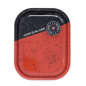 Nice Glass- Red & Black Mini Rolling Tray 7" x 5" - Jupiter Cannabis Winnipeg