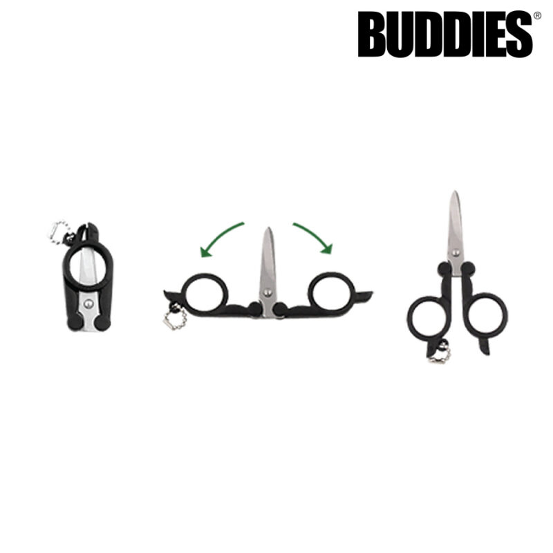 BUDDIES­­ FOLDING SCISSORS – Black - Jupiter Cannabis Winnipeg