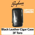 Brigham Black Leather Cigar Case 3F Toro - Jupiter Cannabis Winnipeg