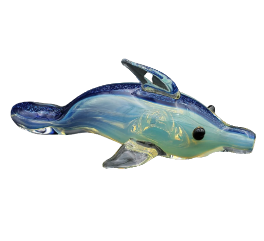 Dichro Rainbow Dolphin Pipe – Colour Changing - Jupiter Cannabis Winnipeg