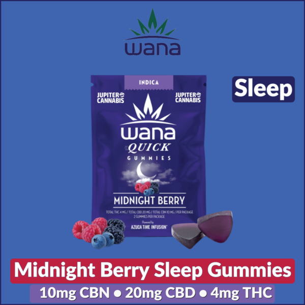 Wana Quick Midnight Berry CBN|THC|CBD Gummies