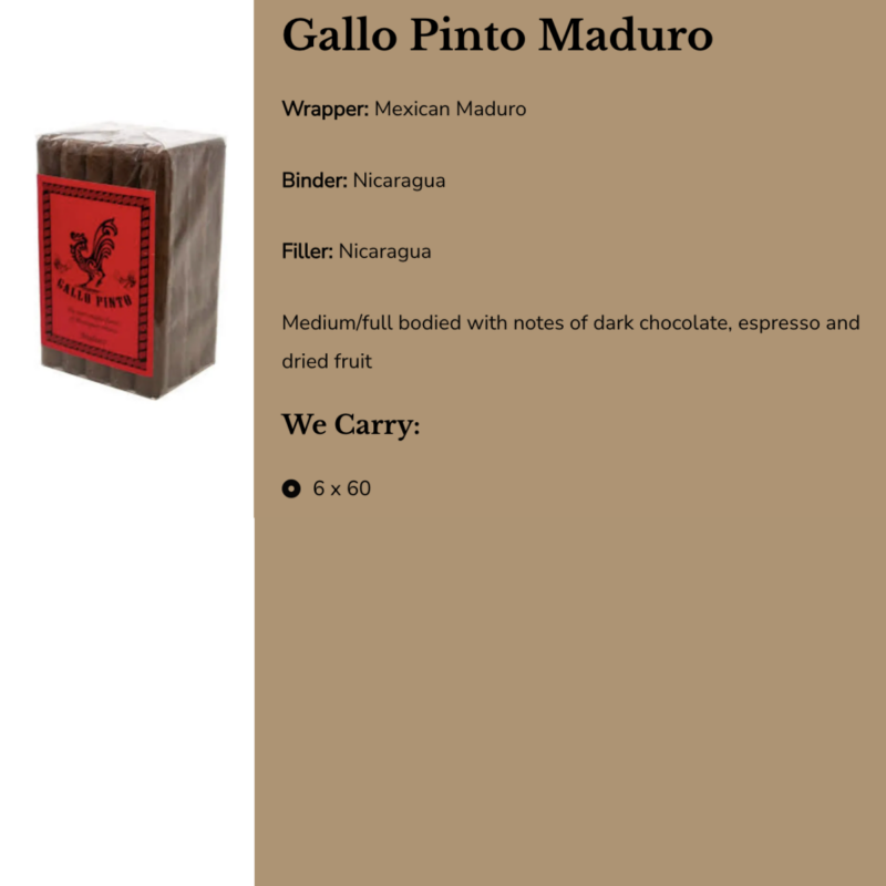 Rojas Cigars Rojas Cigars Gallo Pinto Gordo – 6 X 60 - Jupiter Cannabis Winnipeg