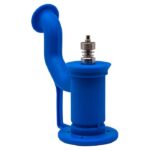 Silicone Bubbler w/ TI Nail – Blue/White - Jupiter Cannabis Winnipeg