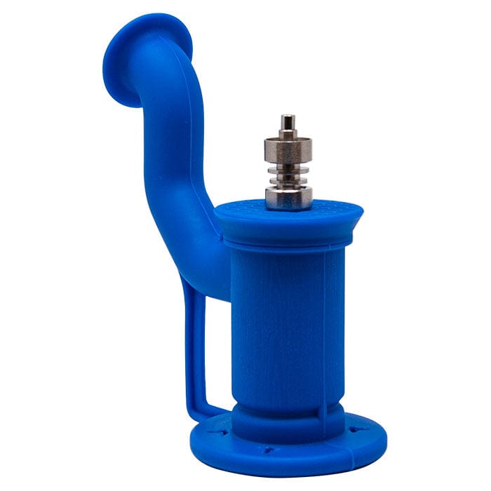 Silicone Bubbler w/ TI Nail – Blue/White - Jupiter Cannabis Winnipeg