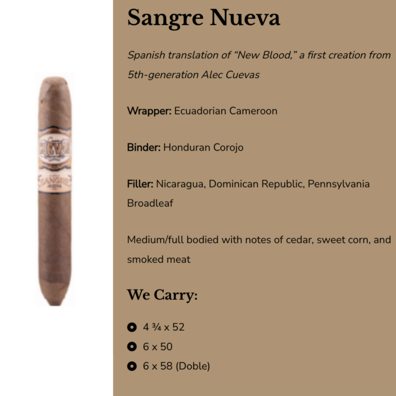 Casa Cuevas Casa Cuevas Sangre Nueva Cameroon Robusto – 4.75 x 52 - Jupiter Cannabis Winnipeg
