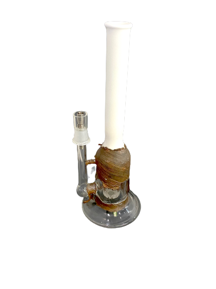 10″ Glassadelic Inverted Showerhead Perc Rig – White/Copper - Jupiter Cannabis Winnipeg