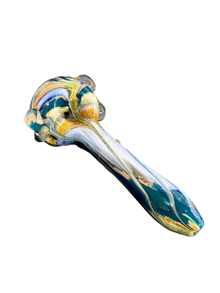 Empire Glassworks Spoon Pipe Marble – Blue - Jupiter Cannabis Winnipeg