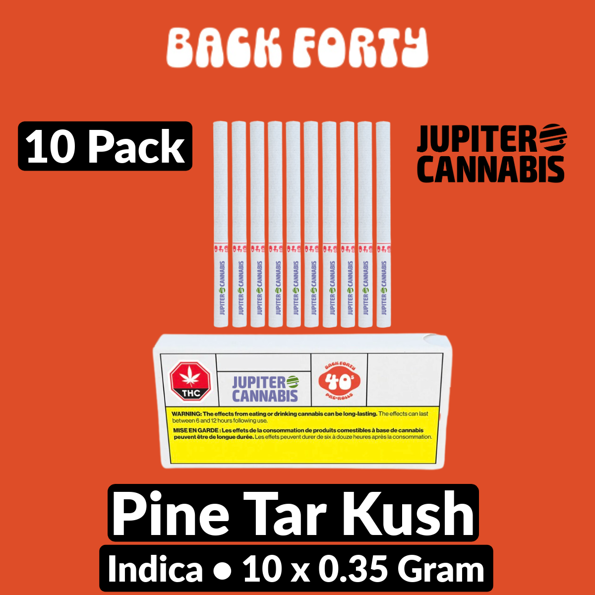 Back Forty Pine Tar Kush 10 Pack