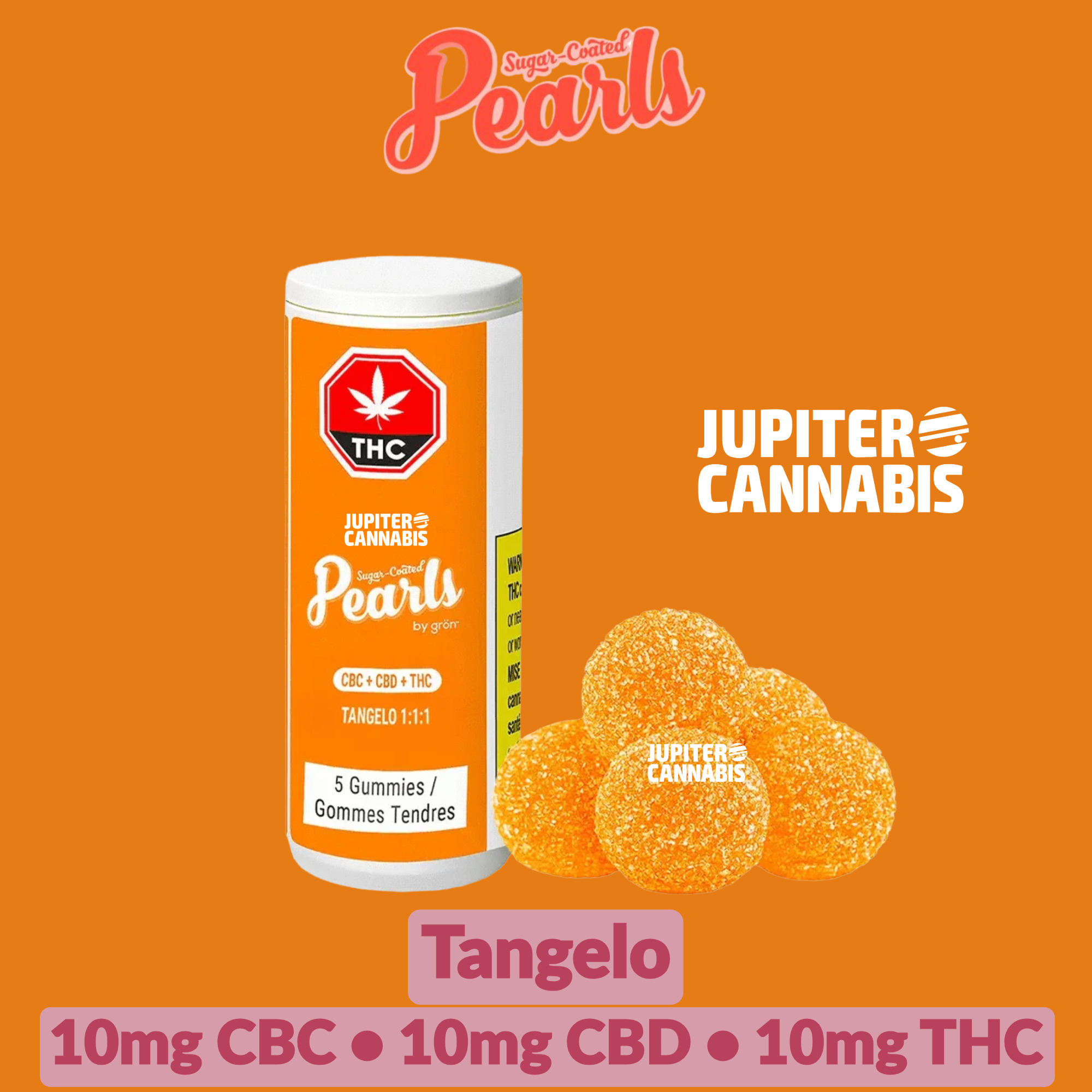 Pearls Tangelo 1:1:1 CBC:CBD:THC Gummies