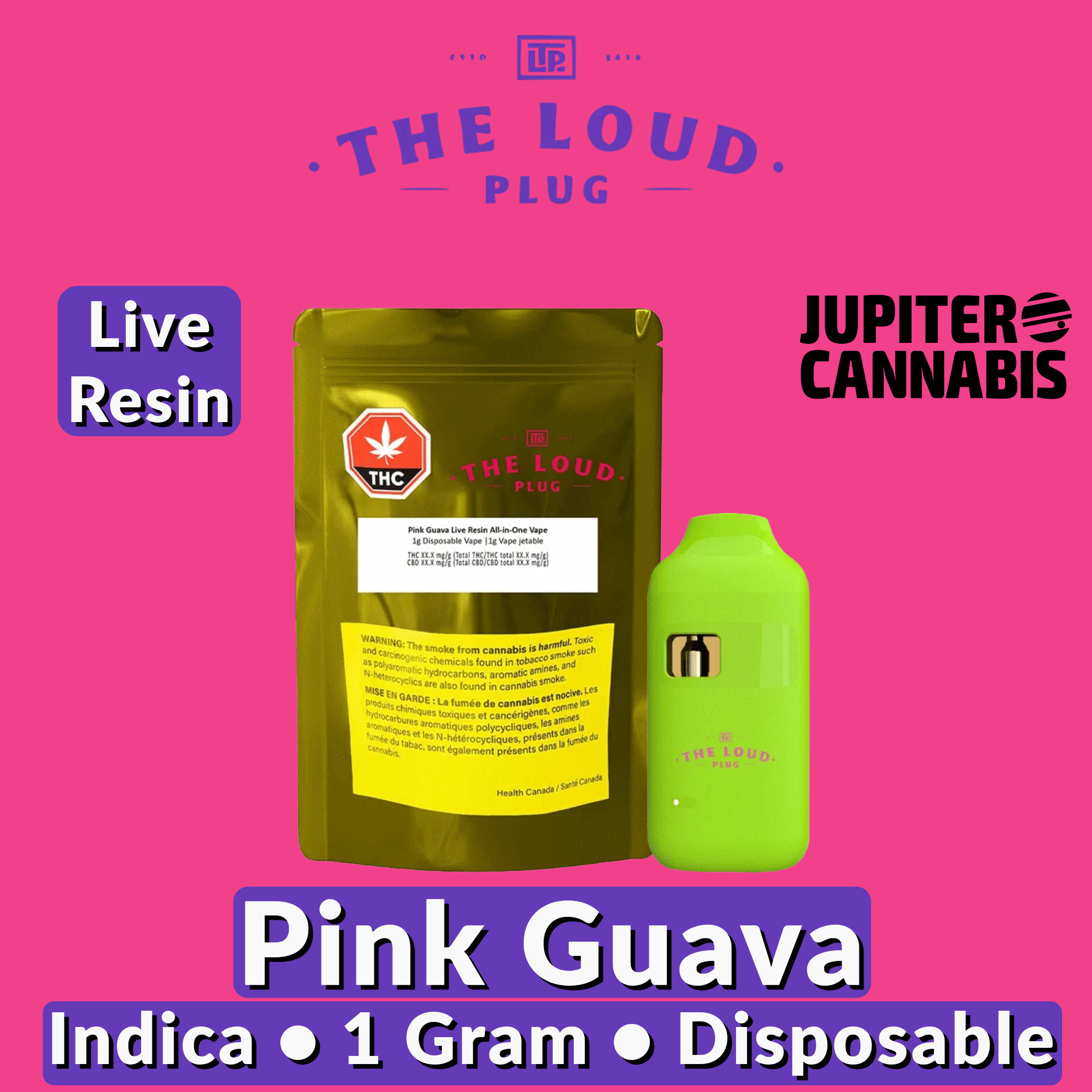 The Loud Plug Pink Guava Live Resin All-in-one Disposable Vape