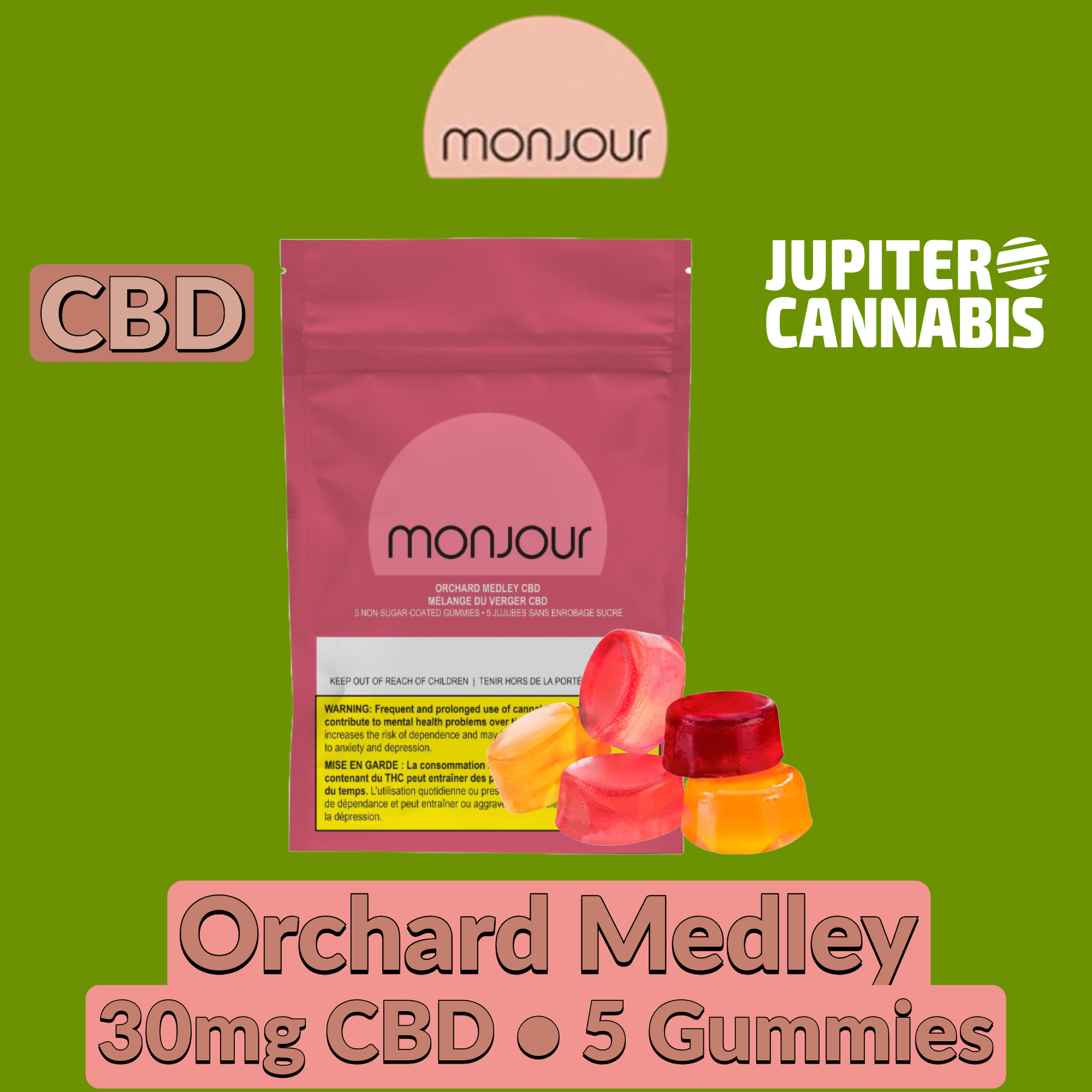 Monjour Orchard Medley Gummies 5 Pack