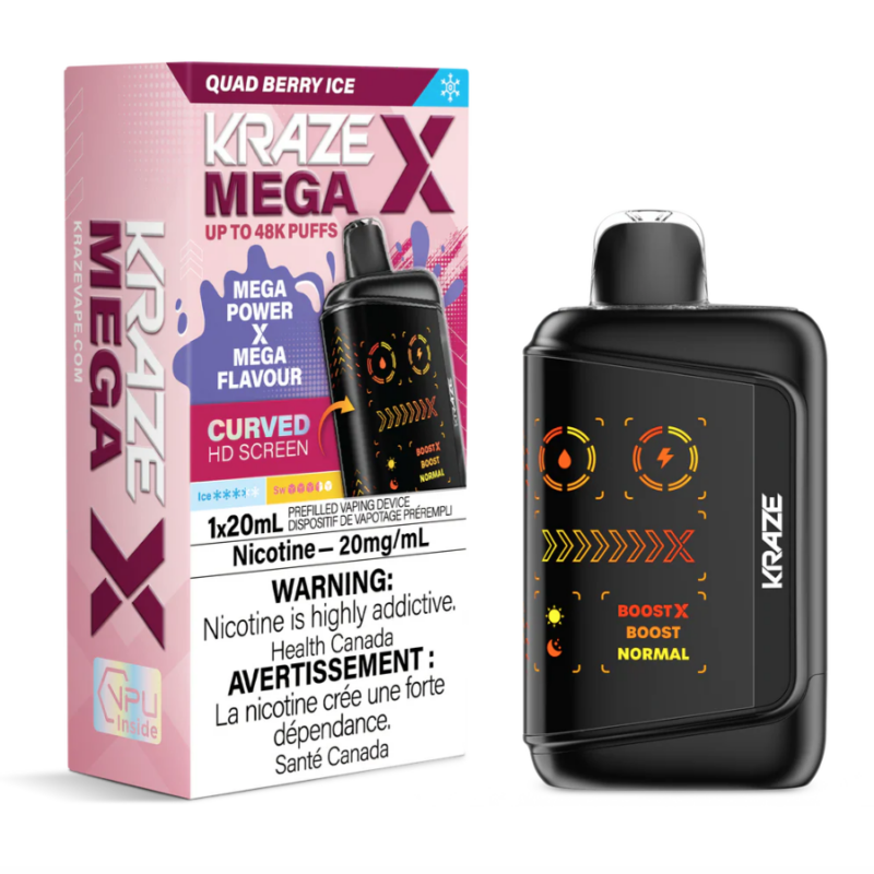 Kraze Mega X Disposable Vape – Quad Berry Ice - Jupiter Cannabis Winnipeg