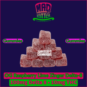 Mad Hatter OG Raspberry Lime Zinger Delta-8 Gummies