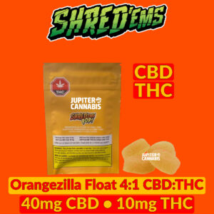 Shred'Ems Orangezilla Float 4:1 CBD:THC Gummies