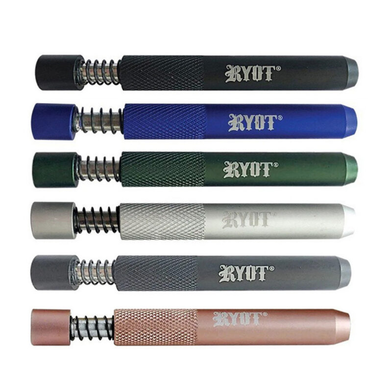 RYOT 3″ Anodized Aluminum Taster Bat w/ Spring Ejection – Gunmetal - Jupiter Cannabis Winnipeg