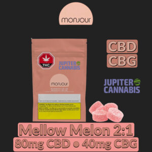 Monjour Mellow Melon 2:1 CBD:CBG Gummies