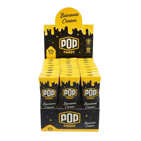 Pop Cone 1 1/4 6pk Cones W/Flavor Tip – Banana Cream - Jupiter Cannabis Winnipeg