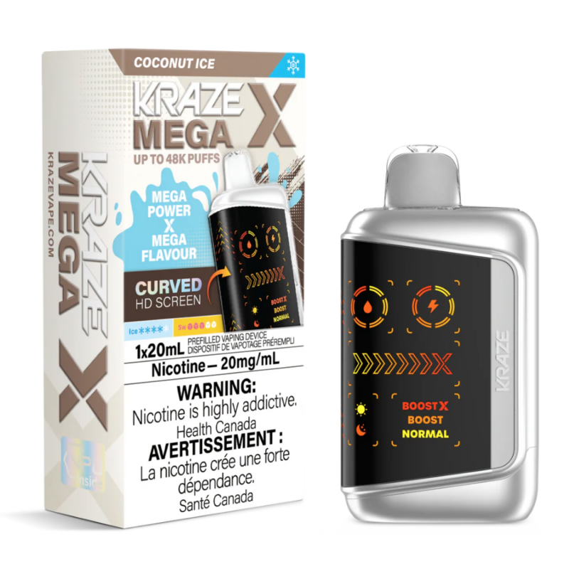 Kraze Mega X Disposable Vape – Coconut Ice - Jupiter Cannabis Winnipeg