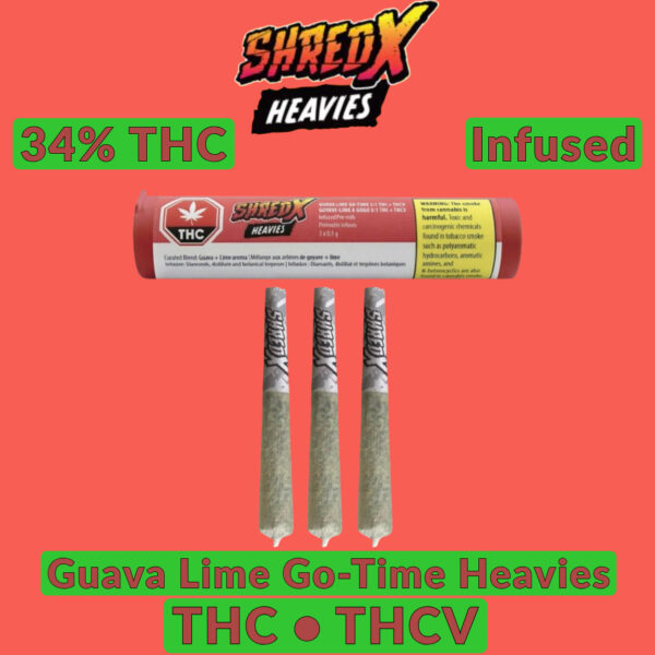 Shred X Guava Lime Go-Time Heavies Infused Pre Rolls