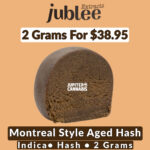 Jubilee Extracts Jublee Extracts MONTREAL STYLE AGED HASH – 2G Indica - Jupiter Cannabis Winnipeg
