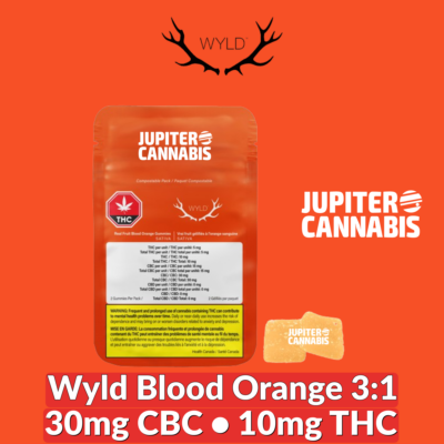 Wyld Wyld Blood Orange 3:1 CBC:THC Gummies - Jupiter Cannabis Winnipeg