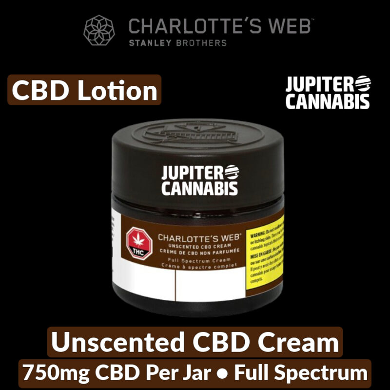 Tweed Charlotte’s Web Unscented CBD Cream - Jupiter Cannabis Winnipeg