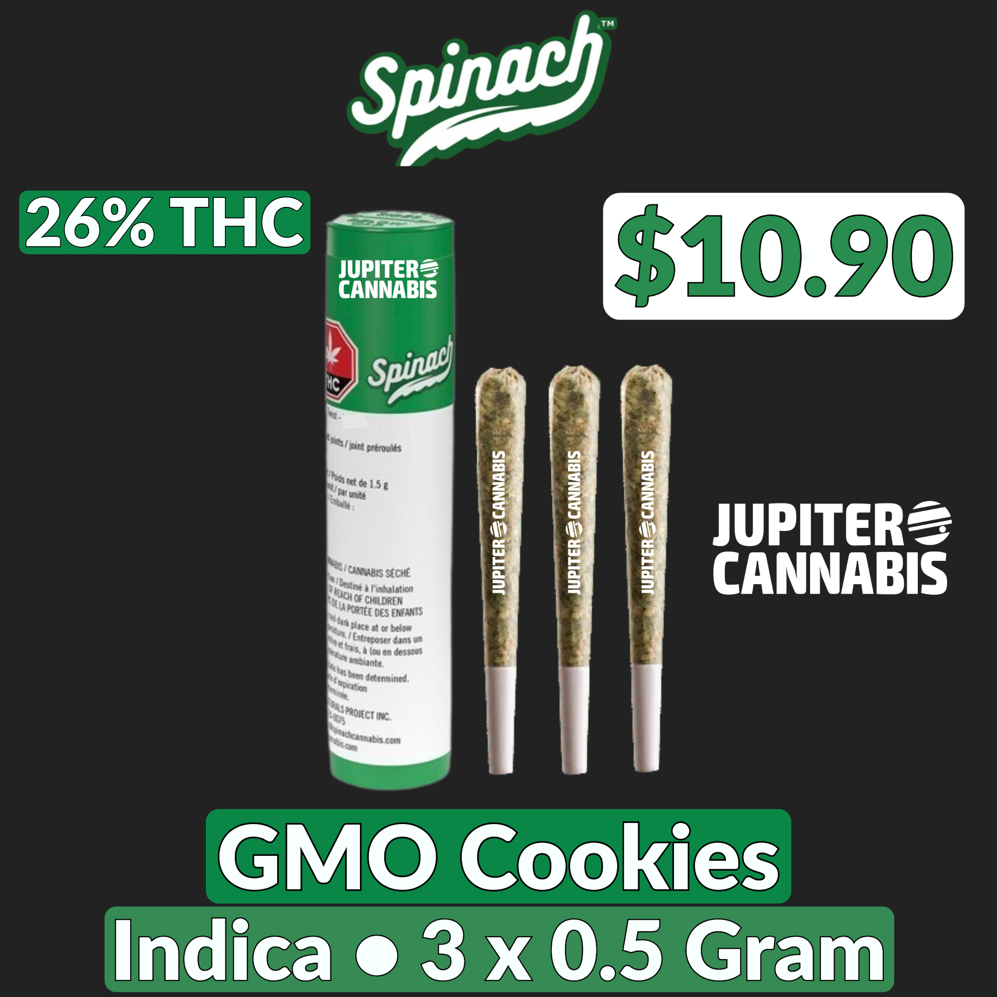 Spinach GMO Cookies 3 Pack