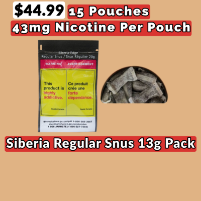 Siberia Regular Snus- 13g Pack - Jupiter Cannabis Winnipeg