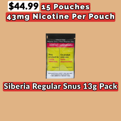 Siberia Regular Snus- 13g Pack - Jupiter Cannabis Winnipeg