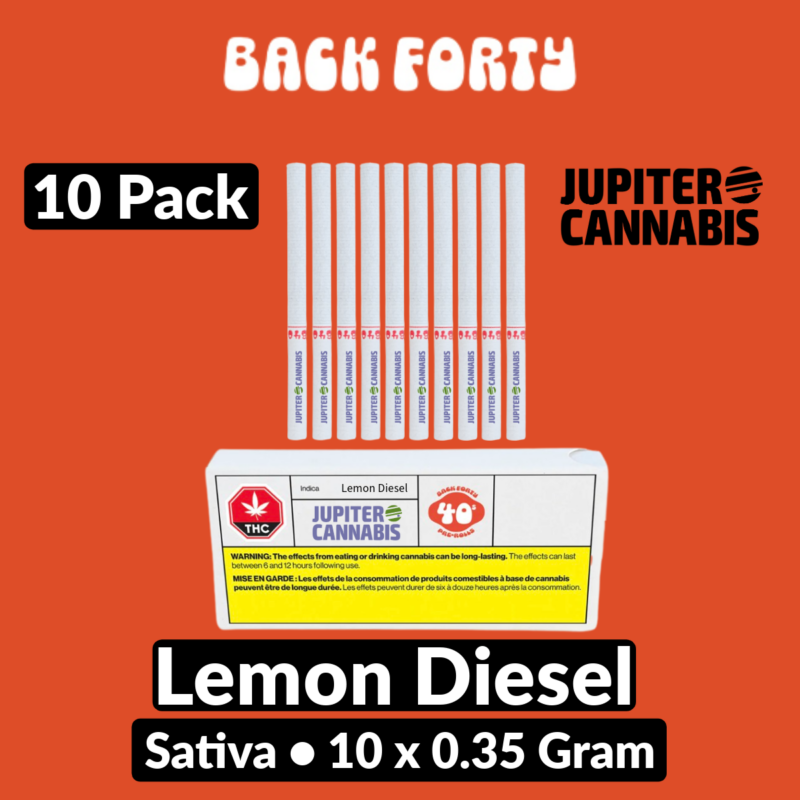 Back Forty Back Forty Lemon Diesel 10 Pack - Jupiter Cannabis Winnipeg