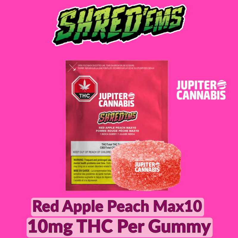 Shred'Ems Shred’Ems Red Apple Peach MAX10 THC - Jupiter Cannabis Winnipeg