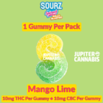 Sourz Sourz Fully Blasted Mango Lime CBC:THC 1:1 Gummy - Jupiter Cannabis Winnipeg