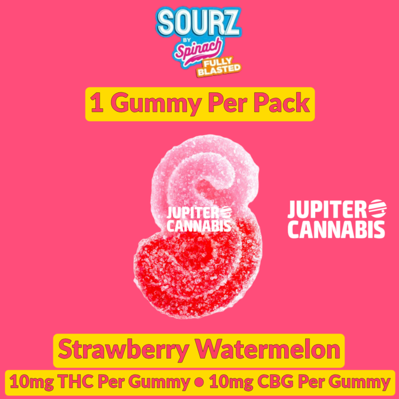 Sourz Sourz Fully Blasted Strawberry Watermelon THC:CBG Gummy - Jupiter Cannabis Winnipeg