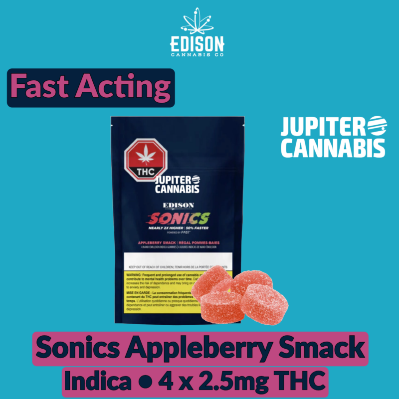 Edison Edison Sonics Appleberry Smack Gummies - Jupiter Cannabis Winnipeg
